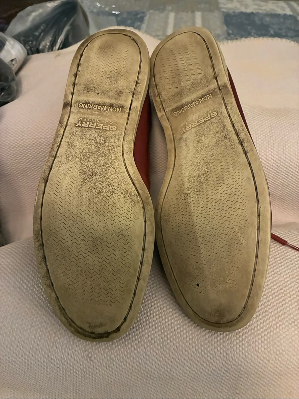 Clarks Men's Leather Boat Shoes in Reddish Brown-Size 9.5